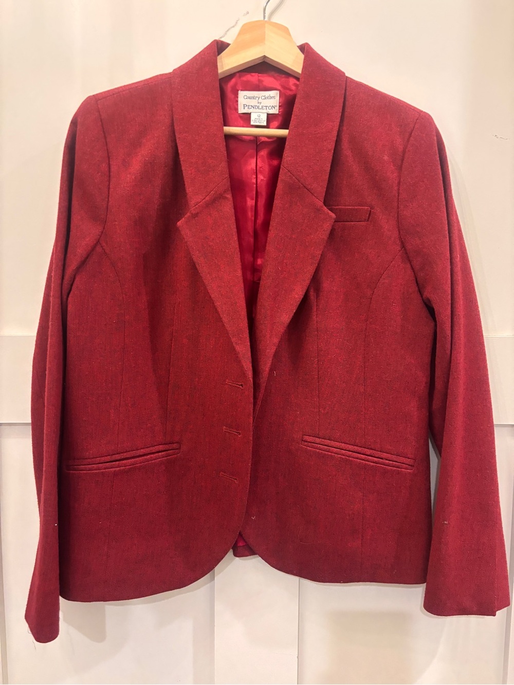 Pendleton Women's Deep Red Wool Blazer